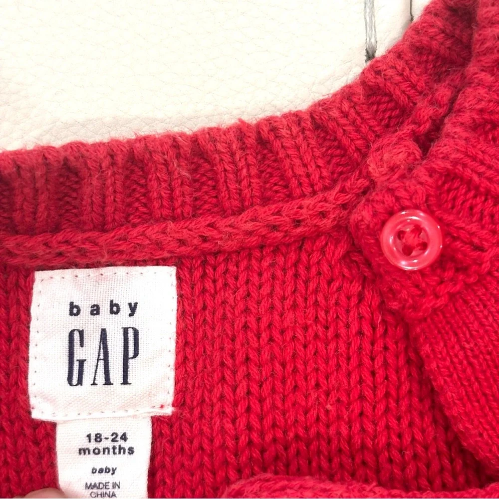 GAP Toddler Girl CableKnit Red Dress 18-24 months